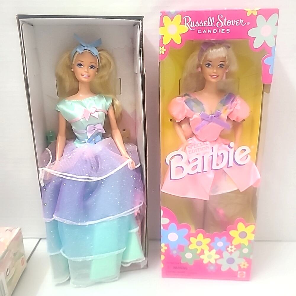 Lot Of 2 Vintage Barbie 1990's Rare Avon And Russel Stover Special Edition